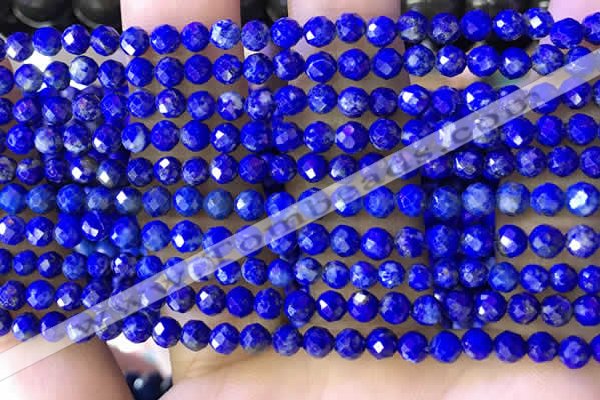 CNL1705 15.5 inches 4mm faceted round lapis lazuli beads