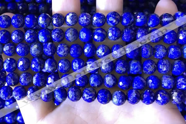 CNL1707 15.5 inches 8mm faceted round lapis lazuli beads