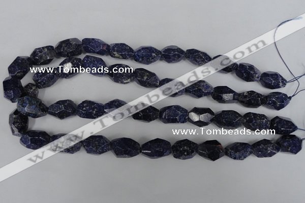 CNL441 15.5 inches 12*20mm faceted nuggets natural lapis lazuli beads