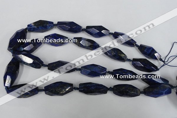 CNL443 15.5 inches 13*30mm faceted nuggets natural lapis lazuli beads