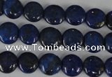 CNL451 15.5 inches 10mm flat round natural lapis lazuli beads