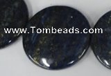 CNL459 15.5 inches 30mm flat round natural lapis lazuli beads