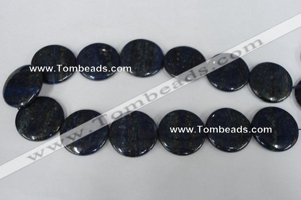 CNL459 15.5 inches 30mm flat round natural lapis lazuli beads