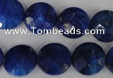 CNL473 15.5 inches 16mm faceted coin natural lapis lazuli beads