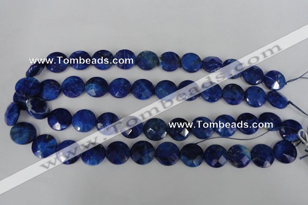 CNL473 15.5 inches 16mm faceted coin natural lapis lazuli beads