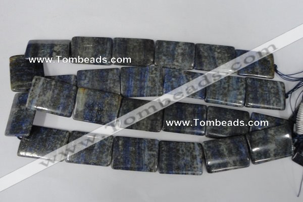 CNL547 15.5 inches 22*30mm flat tube natural lapis lazuli gemstone beads