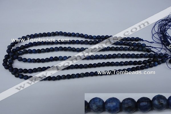 CNL601 15.5 inches 6mm faceted round natural lapis lazuli gemstone beads