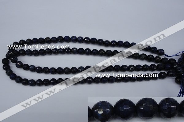 CNL602 15.5 inches 8mm faceted round natural lapis lazuli gemstone beads