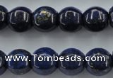 CNL636 15.5 inches 13*14mm pumpkin natural lapis lazuli beads