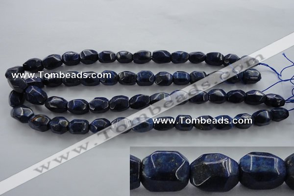 CNL640 15.5 inches 10*15mm faceted nuggets natural lapis lazuli beads