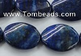 CNL704 15.5 inches 18*25mm twisted oval natural lapis lazuli beads