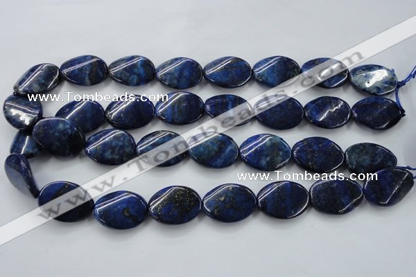 CNL704 15.5 inches 18*25mm twisted oval natural lapis lazuli beads