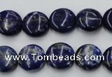 CNL732 15.5 inches 14mm flat round natural lapis lazuli gemstone beads