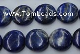 CNL733 15.5 inches 16mm flat round natural lapis lazuli gemstone beads