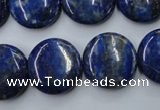 CNL734 15.5 inches 18mm flat round natural lapis lazuli gemstone beads