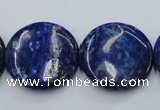 CNL737 15.5 inches 25mm flat round natural lapis lazuli gemstone beads