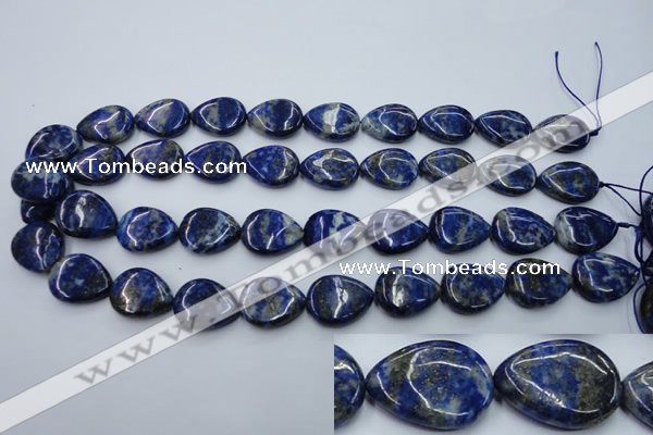 CNL745 15*20mm flat teardrop natural lapis lazuli gemstone beads