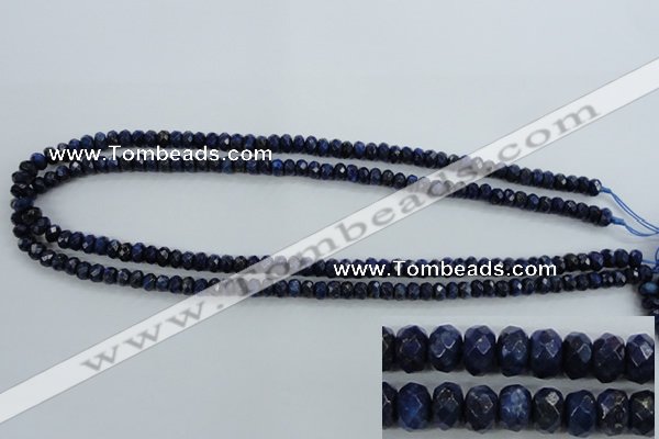 CNL871 15.5 inches 4*6mm faceted rondelle natural lapis lazuli beads