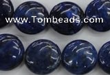 CNL926 15.5 inches 16mm flat round natural lapis lazuli gemstone beads