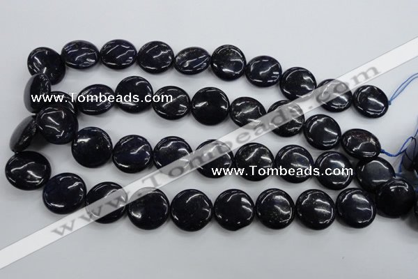 CNL928 15.5 inches 20mm flat round natural lapis lazuli gemstone beads