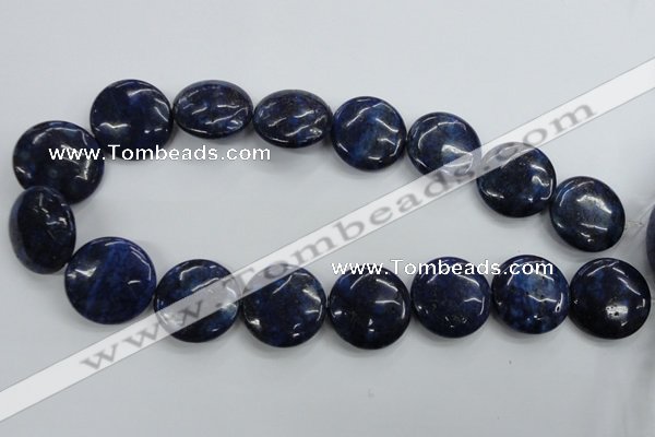 CNL929 15.5 inches 25mm flat round natural lapis lazuli gemstone beads