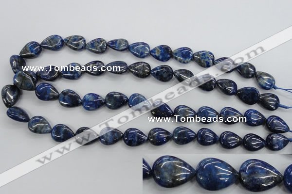 CNL955 15.5 inches 12*16mm flat teardrop natural lapis lazuli beads