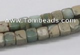 CNS06 16 inches 7*7mm cube natural serpentine jasper beads wholesale