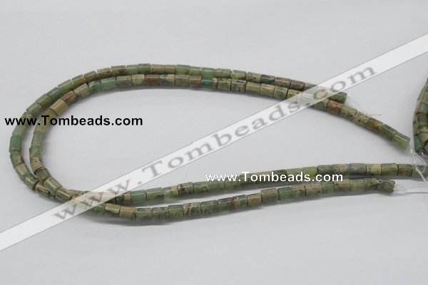 CNS07 16 inches 6*8mm cylinder natural serpentine jasper beads