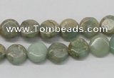 CNS09 16 inches 10mm flat round natural serpentine jasper beads