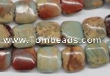 CNS103 15.5 inches 12*12mm square natural serpentine jasper beads