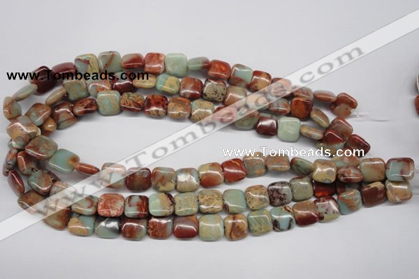 CNS103 15.5 inches 12*12mm square natural serpentine jasper beads