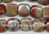 CNS104 15.5 inches 14*14mm square natural serpentine jasper beads