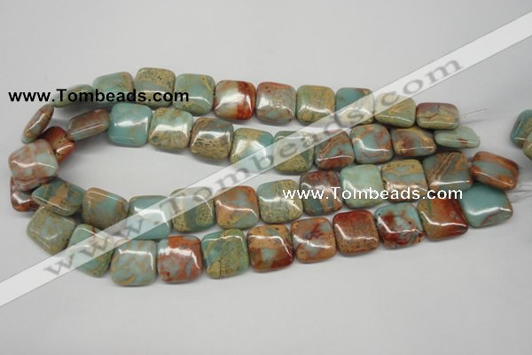 CNS106 15.5 inches 18*18mm square natural serpentine jasper beads