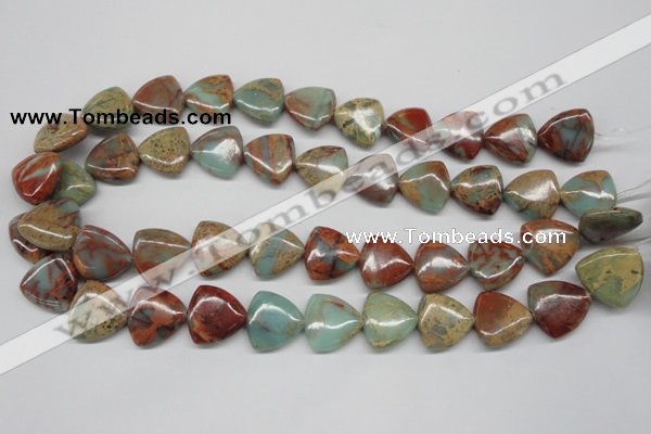 CNS117 15.5 inches 18*18mm triangle natural serpentine jasper beads