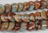 CNS124 15.5 inches 12mm flat round natural serpentine jasper beads