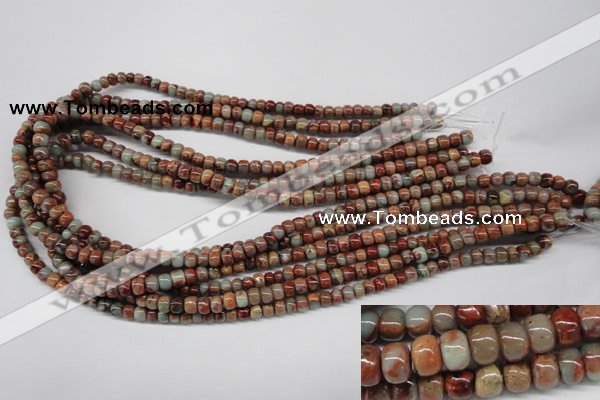 CNS128 15.5 inches 4*6mm rondelle natural serpentine jasper beads