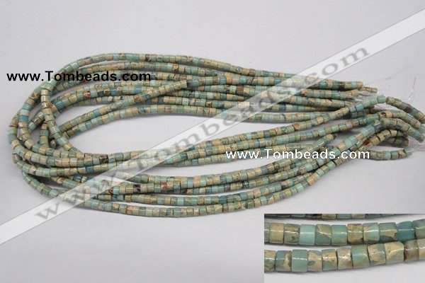 CNS135 15.5 inches 3.5*4mm heishi natural serpentine jasper beads