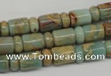 CNS136 5*8mm rondelle & 8*12mm tube natural serpentine jasper beads