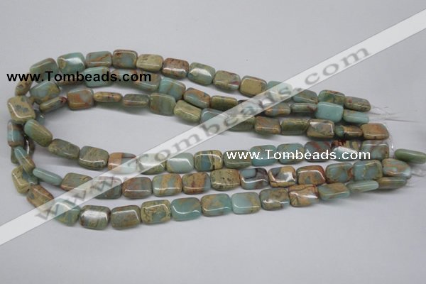 CNS145 15.5 inches 10*14mm rectangle natural serpentine jasper beads