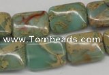 CNS148 15.5 inches 15*20mm rectangle natural serpentine jasper beads