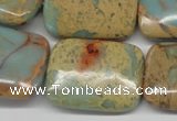 CNS151 15.5 inches 22*30mm rectangle natural serpentine jasper beads