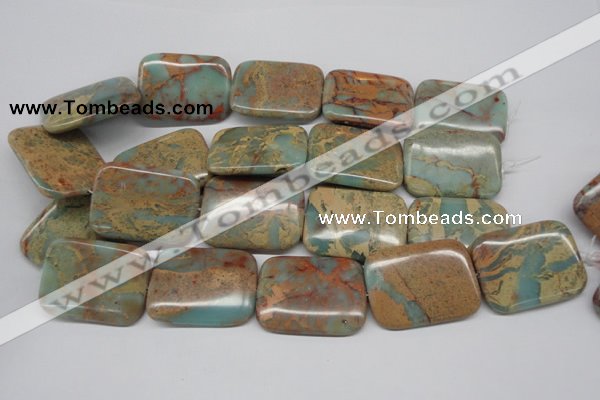 CNS152 15.5 inches 30*40mm rectangle natural serpentine jasper beads