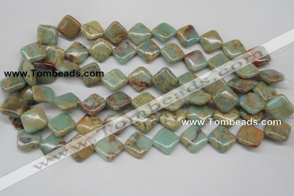 CNS156 15.5 inches 16*16mm diamond natural serpentine jasper beads