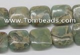 CNS16 16 inches 14*14mm square natural serpentine jasper beads