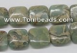 CNS16 16 inches 14*14mm square natural serpentine jasper beads