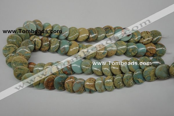 CNS175 15.5 inches 18mm flat round natural serpentine jasper beads