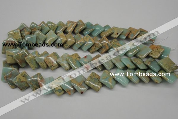 CNS180 15.5 inches 16*16mm diamond natural serpentine jasper beads