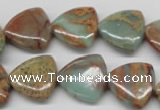 CNS184 15.5 inches 16*16mm triangle natural serpentine jasper beads