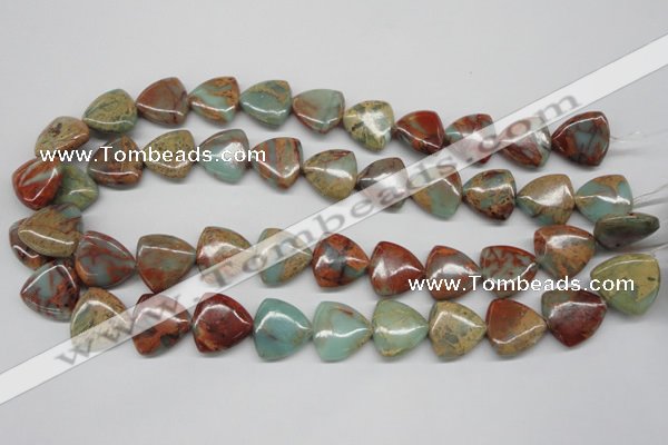 CNS185 15.5 inches 20*20mm triangle natural serpentine jasper beads