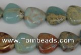 CNS187 15.5 inches 14*14mm triangle natural serpentine jasper beads